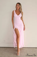 Bianca Slit Stylish Ruffled Maxi Dress