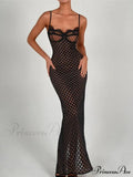 Black Lace Stylish Layered Maxi Dress