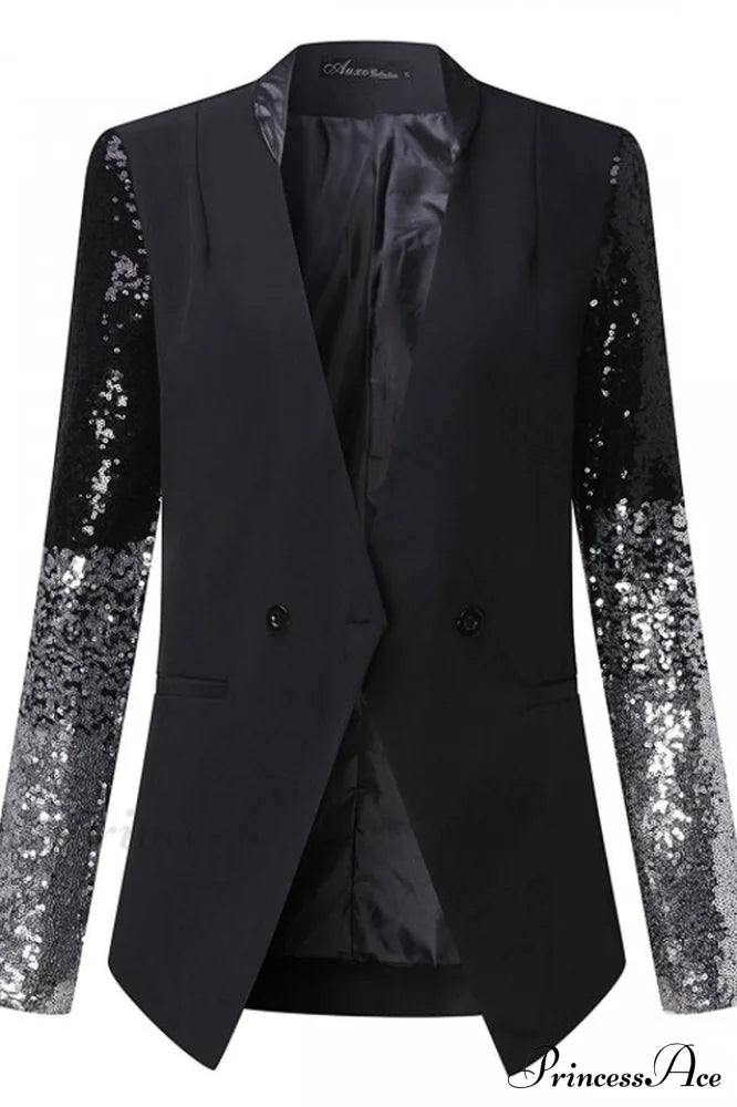 Blazer With Stylish Sequins Sleeve