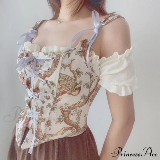 Blouse High Flowered Street Halter Vintage Top Design Women Designer for - Party Corset - Clubwear