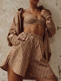 Blouse Outfits With Clothing Pieces Blouses Two Fashion Warm-Season Mini Tracksuits Women Cotton Sets Shorts Fashion