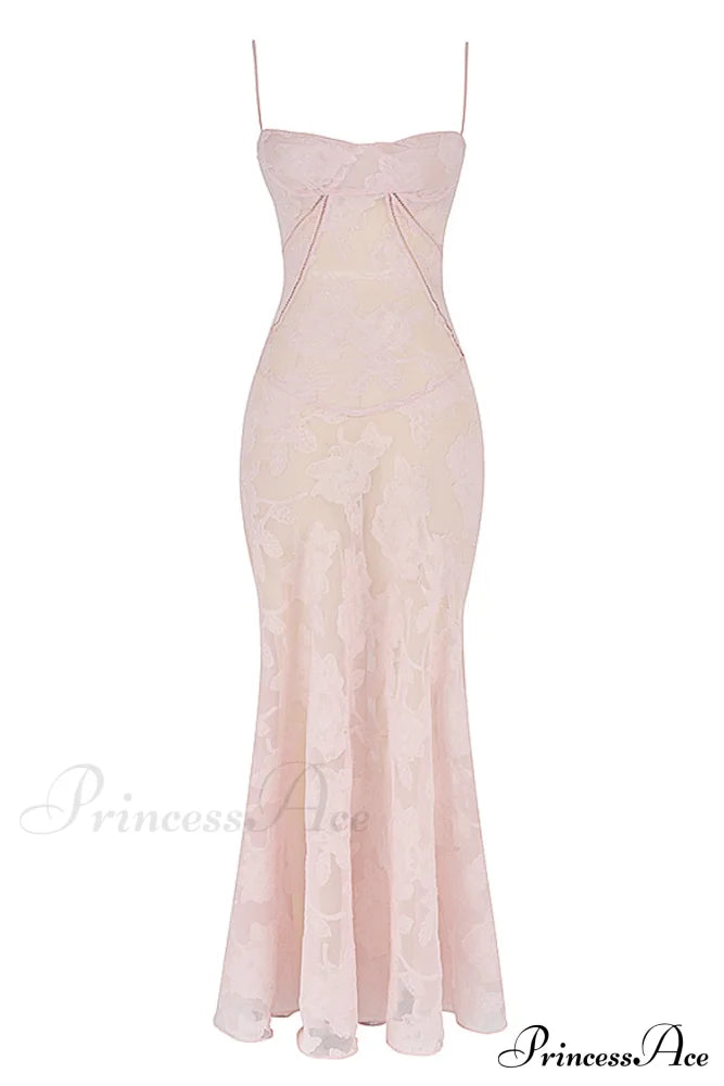 Blush of Elegance Charming Lace Maxi Dress