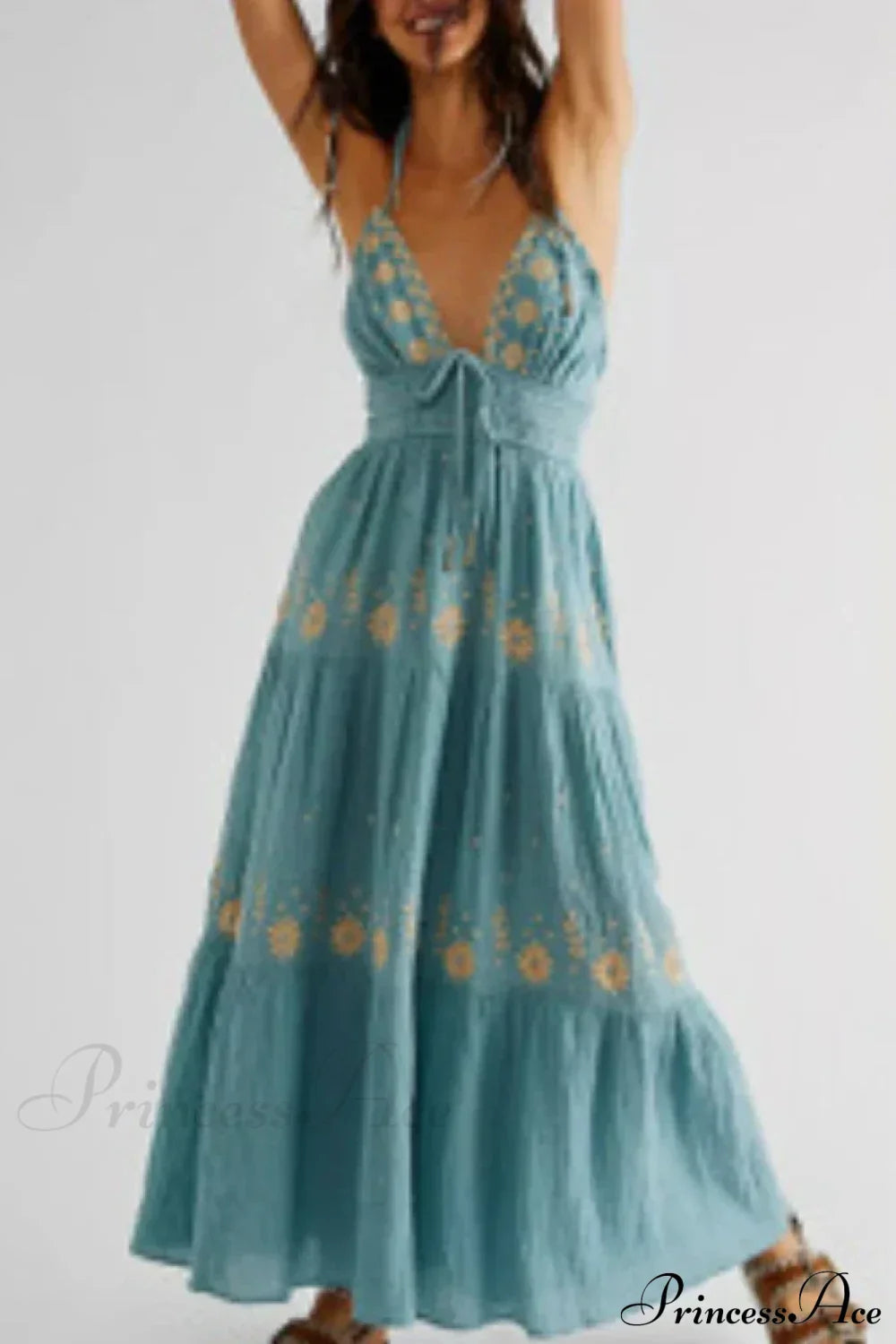 Bohemian Flower Beach Holiday Boho Dress
