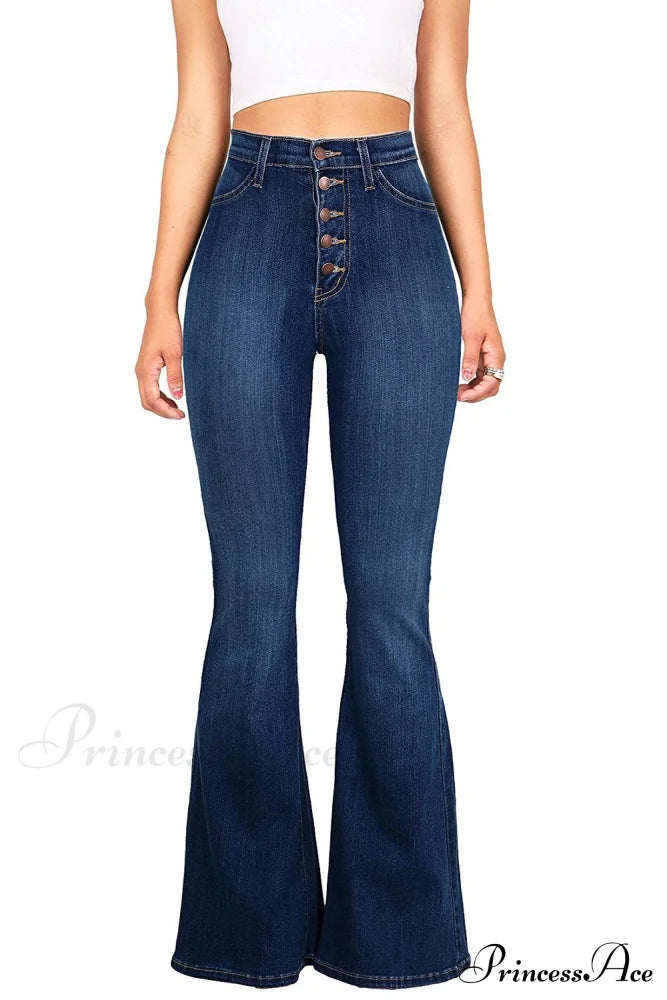 Bottom Denim Waist Flare Warm-Season Sexy Jean Push Bell Lady Women for Trousers High Pants Skinny Up Jeans Spring