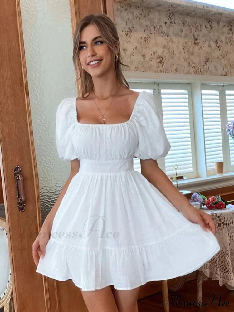 BOW BACKPACK SQUARE NECK DRESS