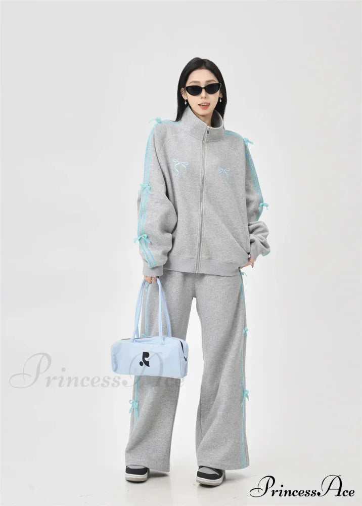 Bow Elegant Tracksuit Set