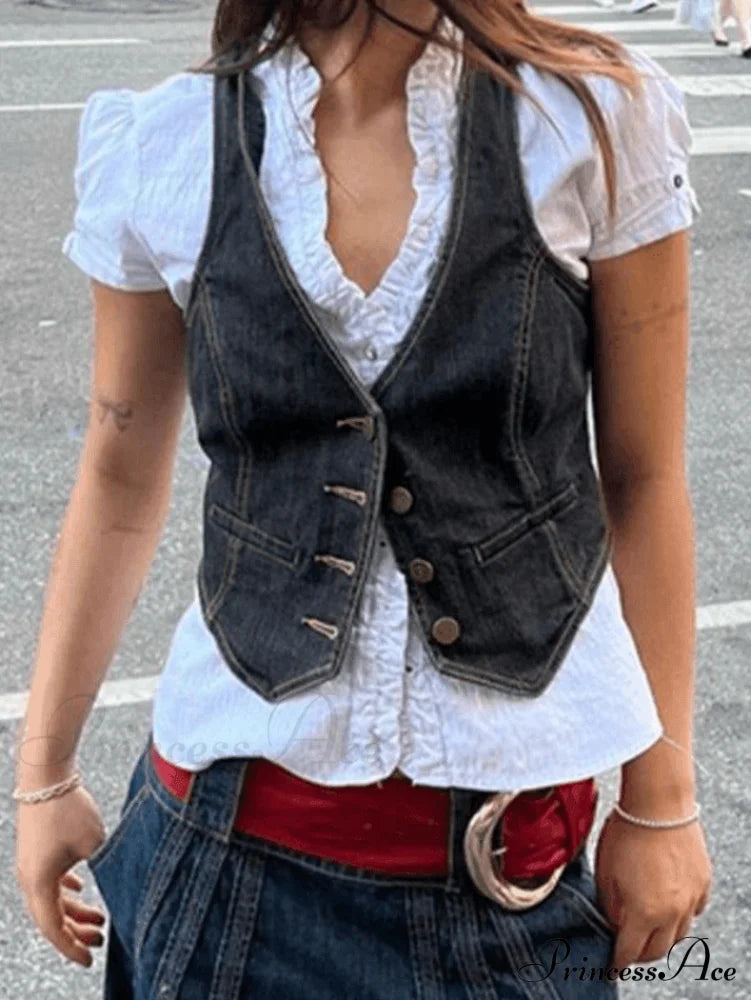 Button Up Eyelet Trendy Embroidery Crop Top