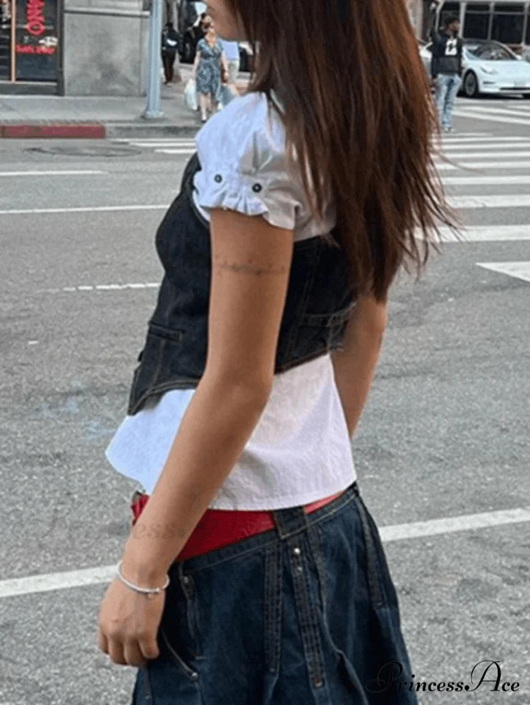 Button Up Eyelet Trendy Embroidery Crop Top