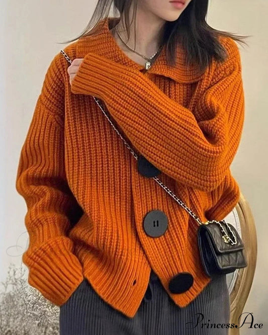 Buttoned Knit Cardigan