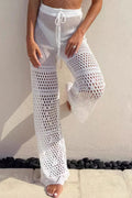 Chic Ribbed Knit Wrap Waist Pants