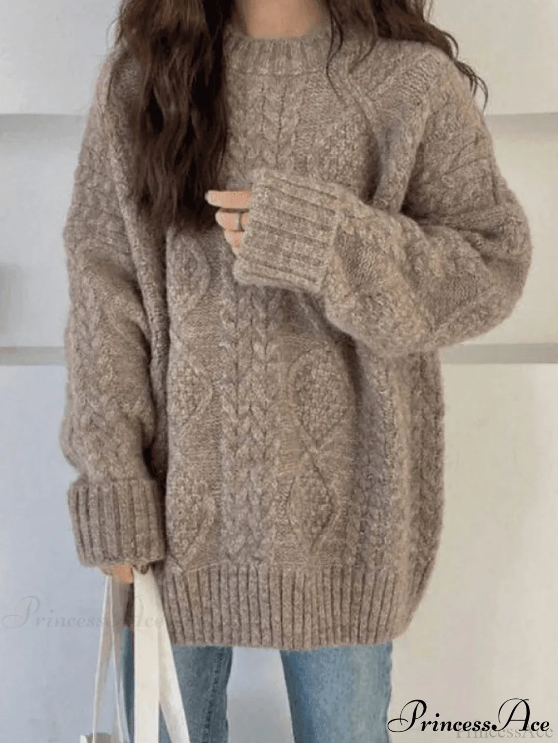 Cable Knit Graceful Cropped Sweater