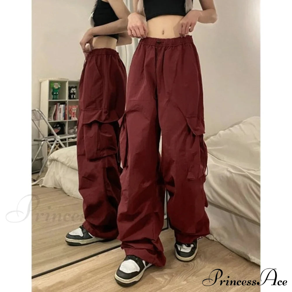 Casual Straight Wide Leg Pockets Joggers Trousers