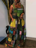 Casual Map Print Trendy Spaghetti Strap Maxi Dress
