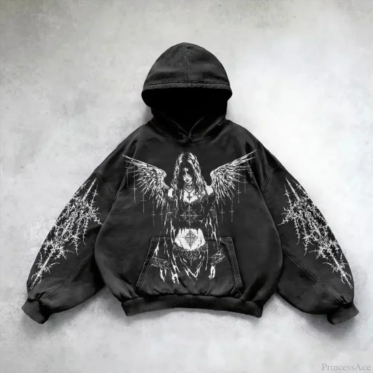 Casual Retro Gothic Printing Hoodie