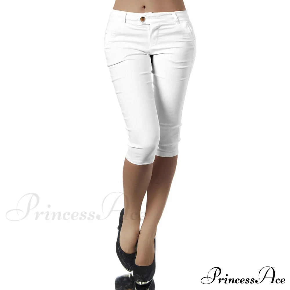 Casual Stretch 3/4 Trousers Female Capris