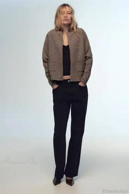 Casual Wool Long Sleeve Cardigan