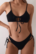 Black Cutout High Waist Bikini Two Piece Swim Set