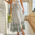 Chic Boho Skirts Hippie Floral Printed High Waist Rayon Robes