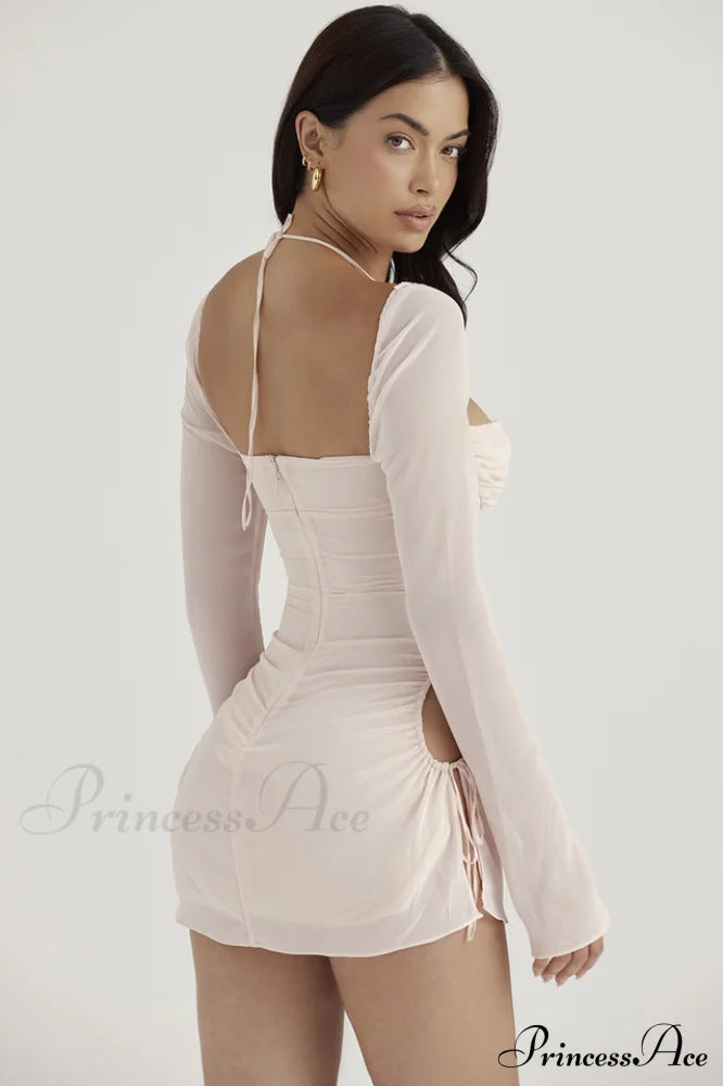 Chiffon Halter Stylish Mini Dress