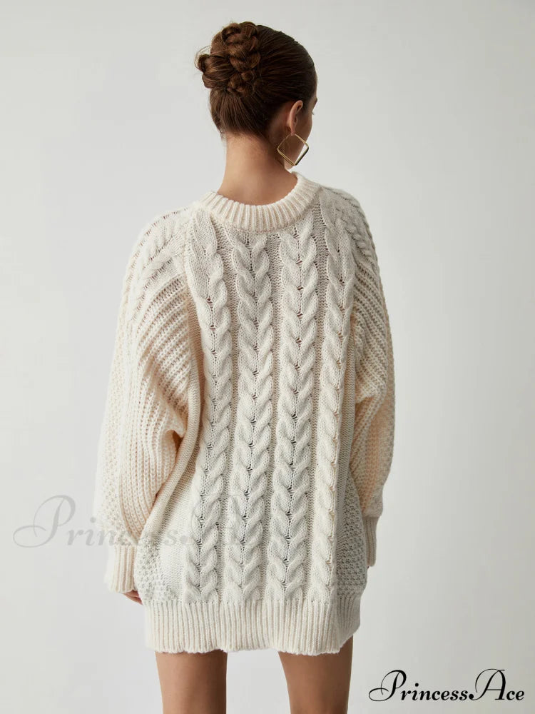 Chunky Cable Graceful Knit Oversized Sweater