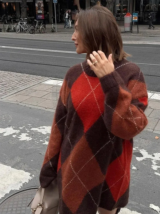 Color Block Round Neck Sweater