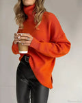 Colorblock Turtleneck Thick Sweater
