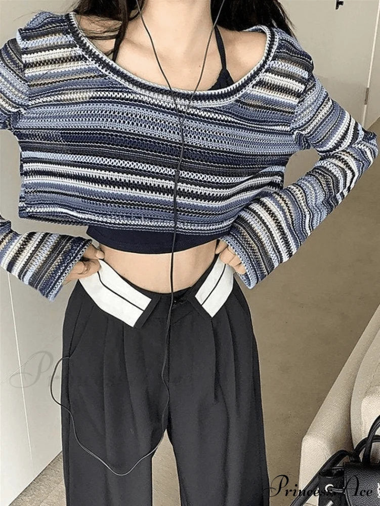 Contrast Stitch Ribbed Trendy Cropped Tank Top