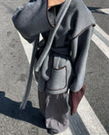 Contrasting Stitch Woolen Coat