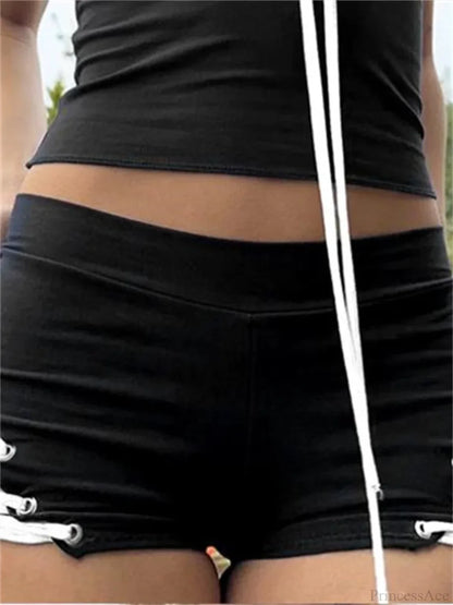 Criss-Cross Tie-Up HolLow Short