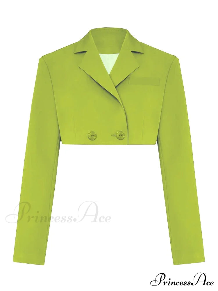 Cropped Blazer And Charming Pleated Mini Skirt Set