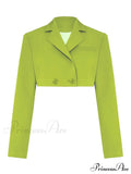 Cropped Blazer And Charming Pleated Mini Skirt Set
