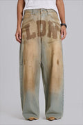 Chic Y2K Streetwear Washed Letter Print Jeans