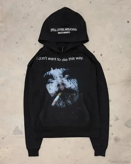 Dark Cartoon Letter Huge Hoodie