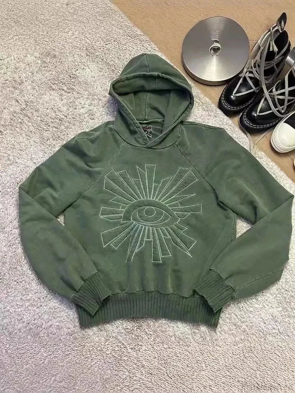Dark Eye Print Pullover Hoodie