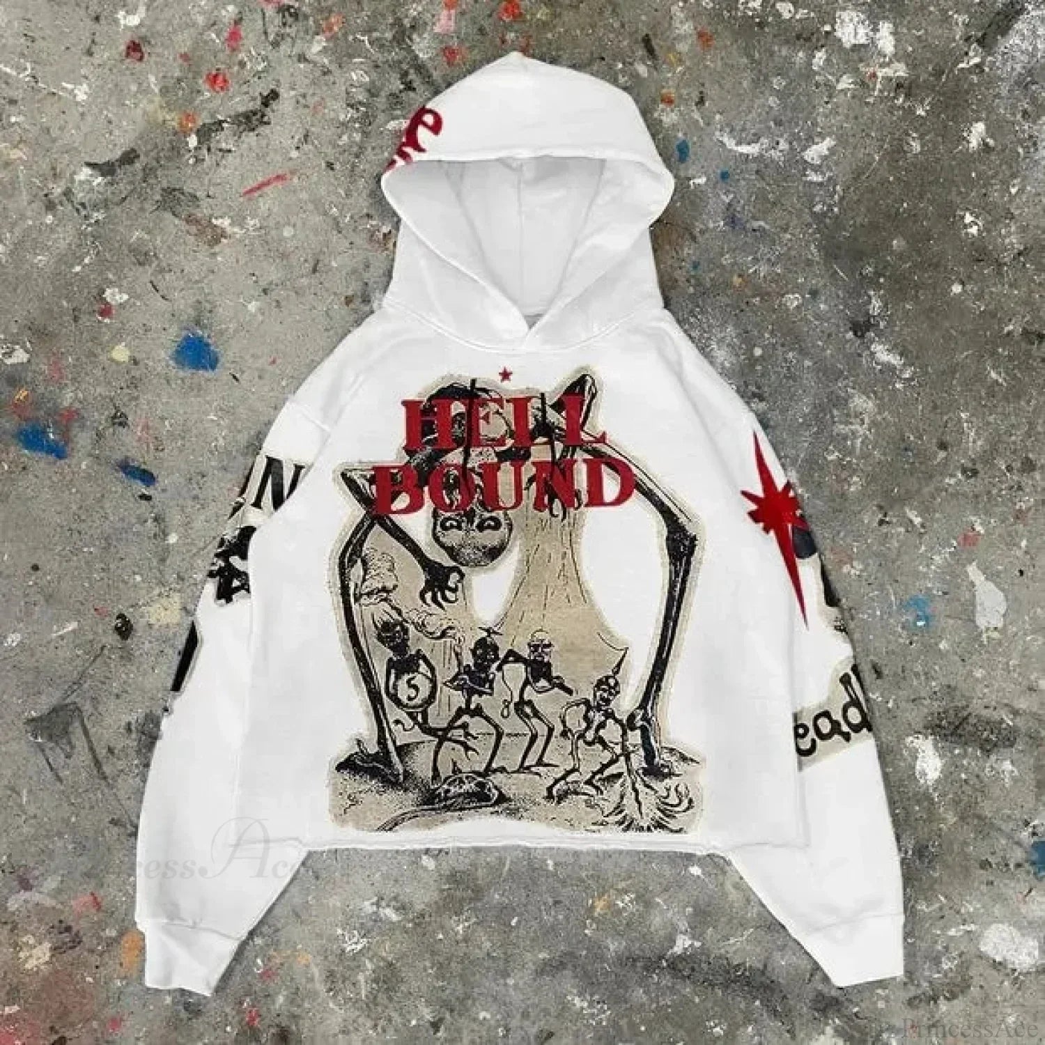 Dark Mummy Print Oversized Hoodie