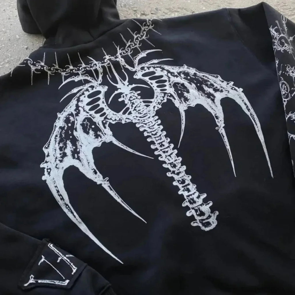Dark Pattern Print Informal Hoodie