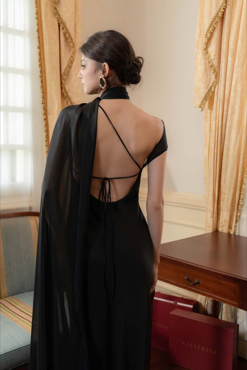 Satin Mermaid Slim Fit Elegant One Shoulder Solid Color Prom Dress