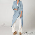 Solid Asymmetrical Cowl Neck Blouse