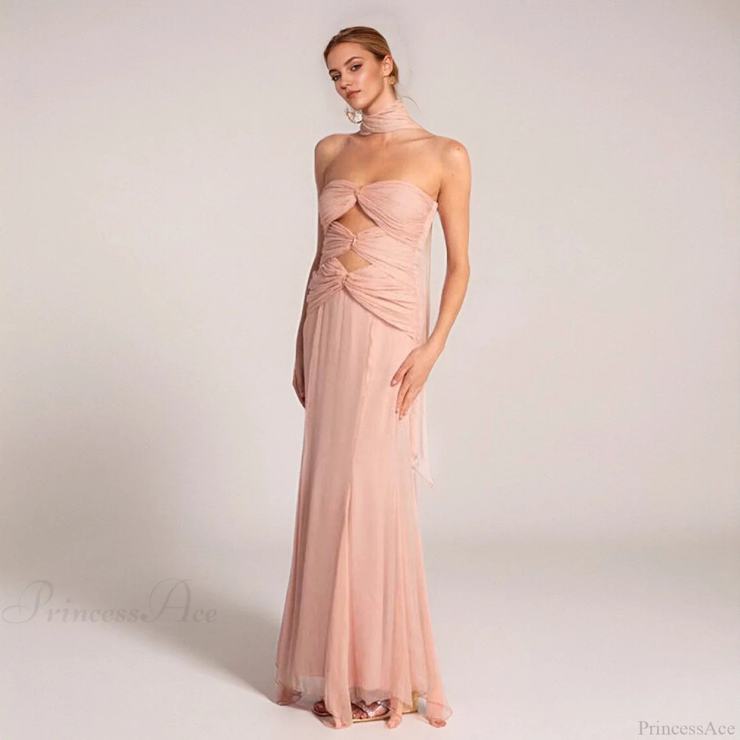 Early Fall Fish Tail Hollow Chiffon Prom Dress