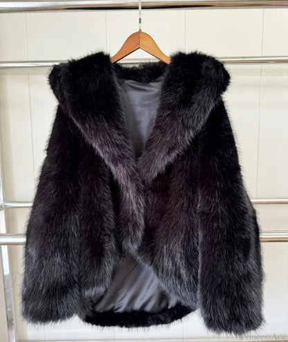 Eco-Friendly ImiTation Fox Hooded Coat