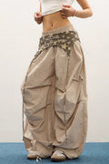 Layered Star Print Loose Cargo Pants