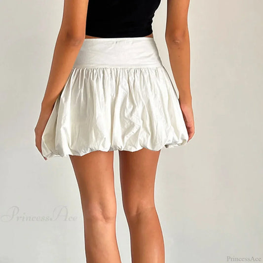 Elastic High Waist A-Line Skirt