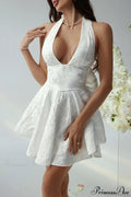 Elegant Evening Halter Bow Tie Party Dress