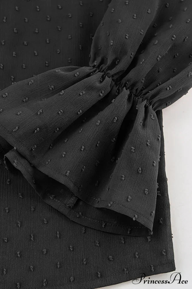 Elegant Neckline Mandarin - Flounce Blouse Solid 3 Color Options