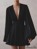 Elegant Pleated High Waist Dresses