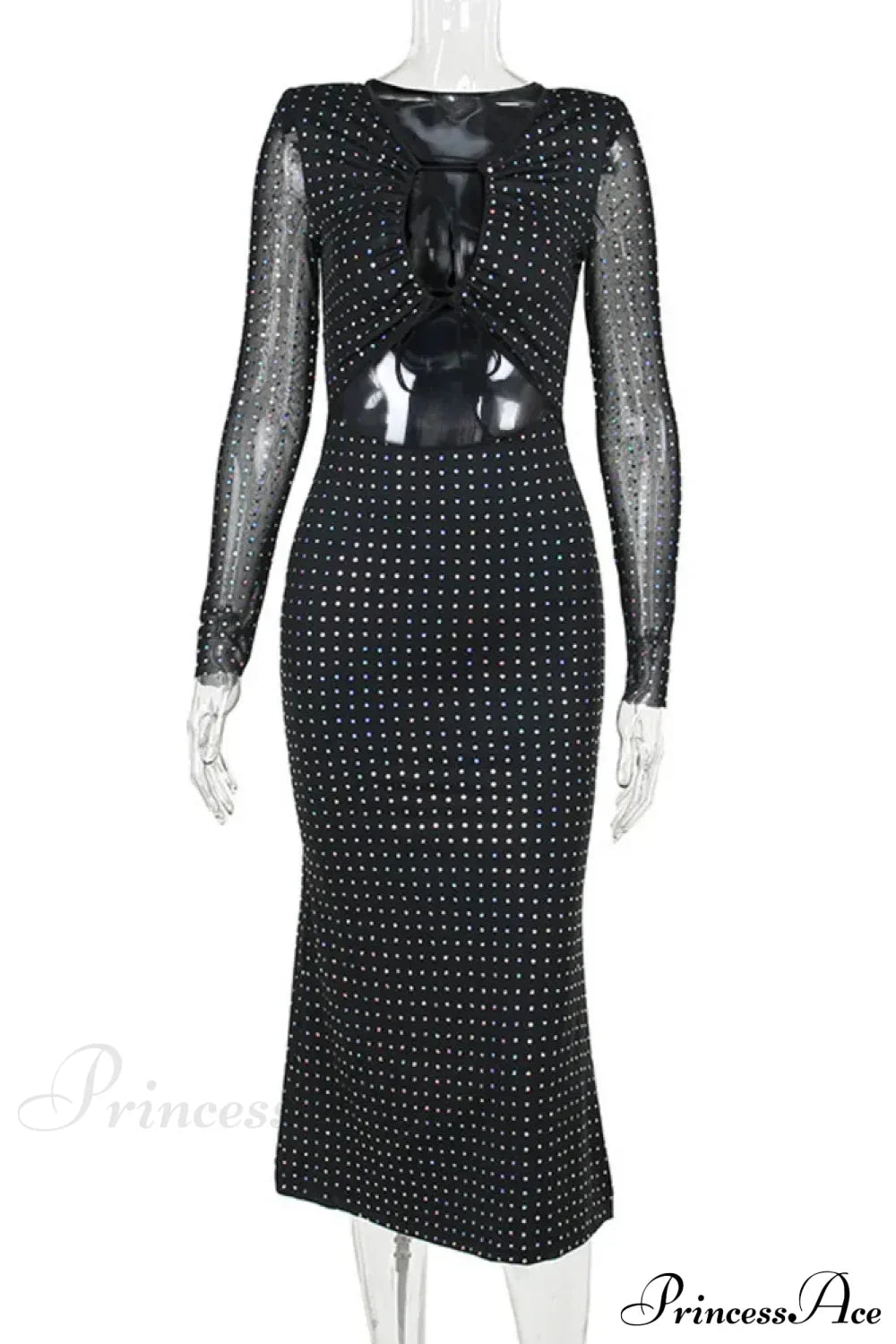 Elegant Sequin Sparkle Hollow Out Sexy Boho Dress