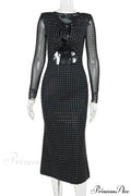 Elegant Sequin Sparkle Hollow Out Sexy Boho Dress