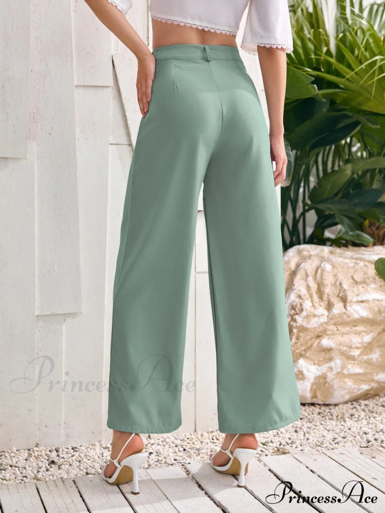 High Waist Wide Leg Trousers