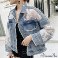 Embroidery Patchwork Stylish Denim Jacket
