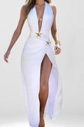 Fashionable V-Neck Split Loose Party Dress